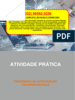 Resolução - (032 98482–3236) - Atividade Prática - Processos de Intervenção Psicopedagógica