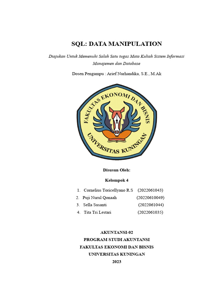 Panduan Manipulasi Data dengan SQL | PDF | Seni | Komputer