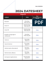 CBSE 2024 Datesheet