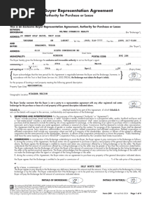 Lease - (Ontario) 300 - Buyer Representation Agreement Authority For Purchase or Lease