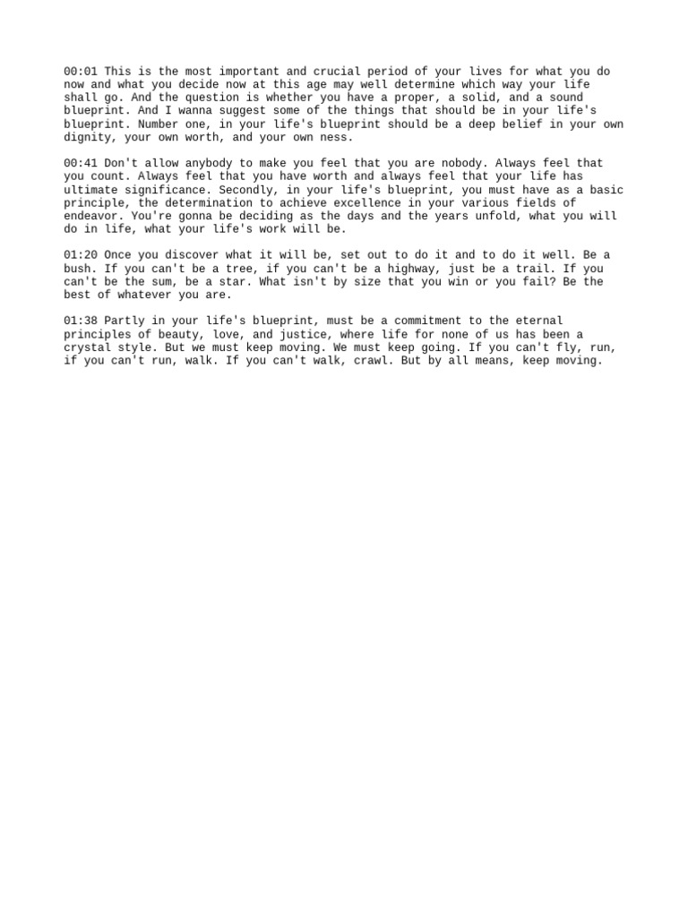 Martin luther king jr speech how to design your life s blueprint
