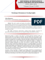 ISSN: 2835-3579 Volume:2 Issue:7 - 2023: Psychological Mechanisms in Teaching English