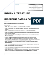 Set Six Indian Literature: Important Dates & Events