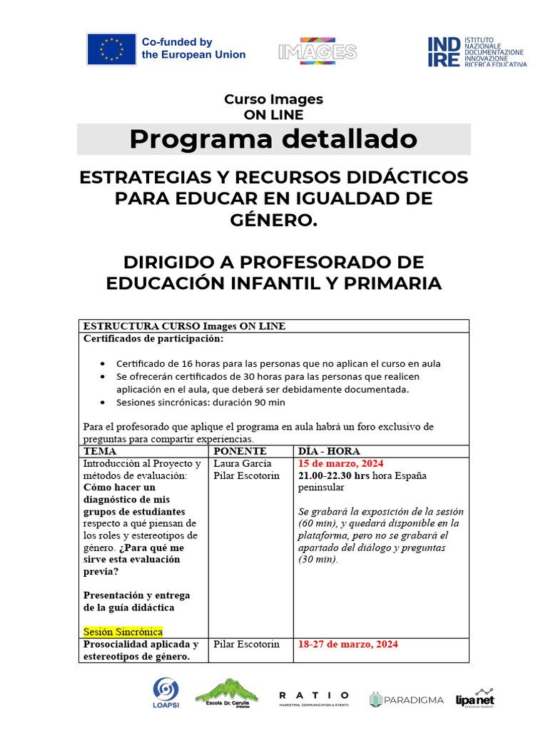 Curso Online: Educación en Igualdad de Género | PDF | Sicología ...