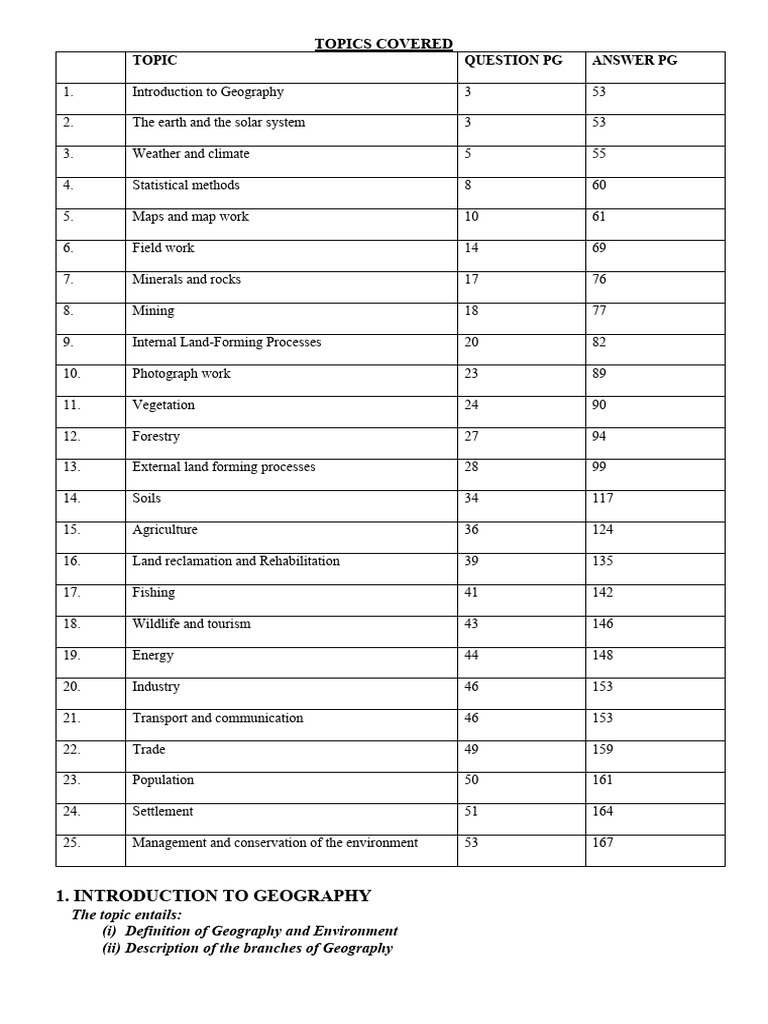 Geography Revision Guide: Key Topics | PDF | Earth | Mining