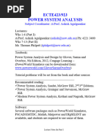 ECTE423 - 923 - Power System Analysis - Week1-Week6 - AA-2024