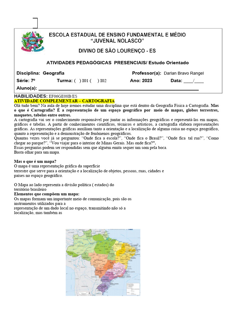 Elementos e Importância dos Mapas | PDF | Geografia | Mapa
