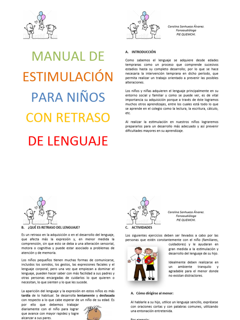 Manual de Estimulación del Lenguaje Infantil | PDF | Aquisición de ...