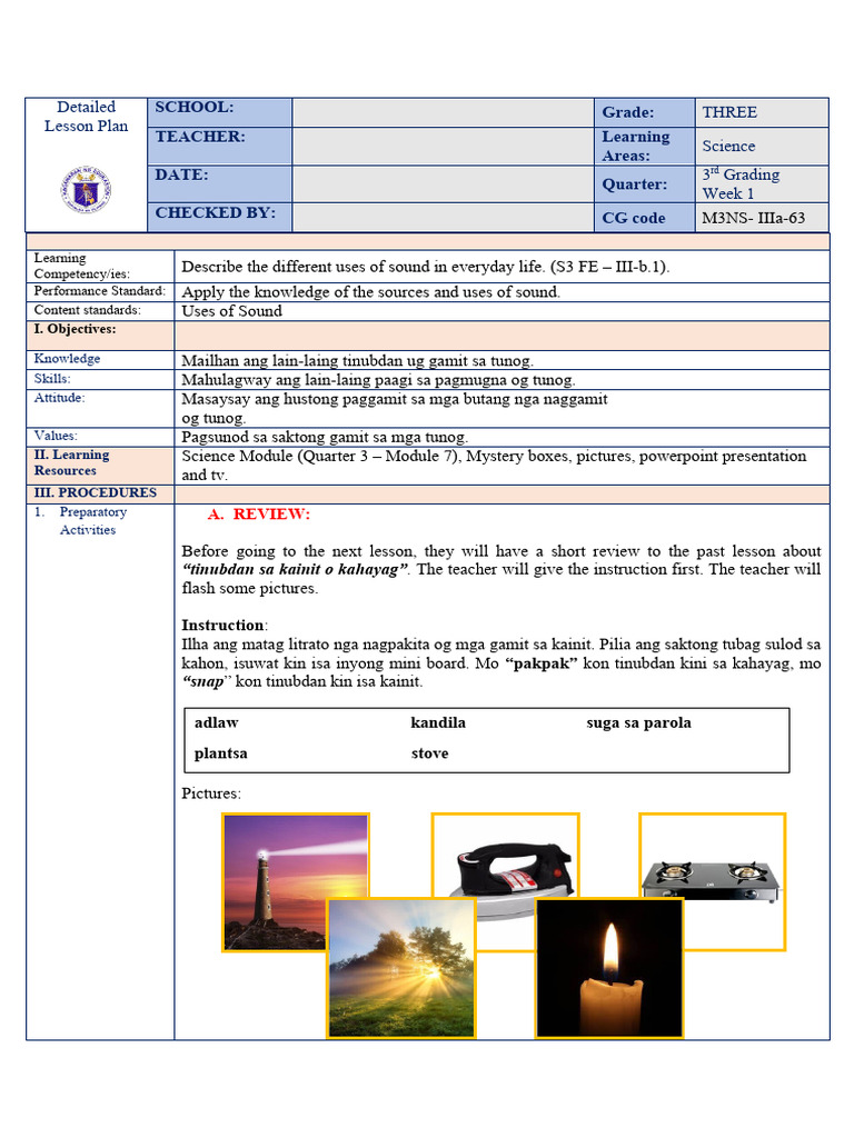 q3 Science Mga Gamit Sa Tunog | PDF