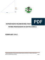 Supervision Framework For The Social Work Profession in South Africa 2012