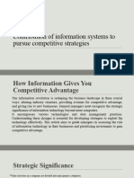 Contribution of Information Systems To Pursue Competitive Strategies