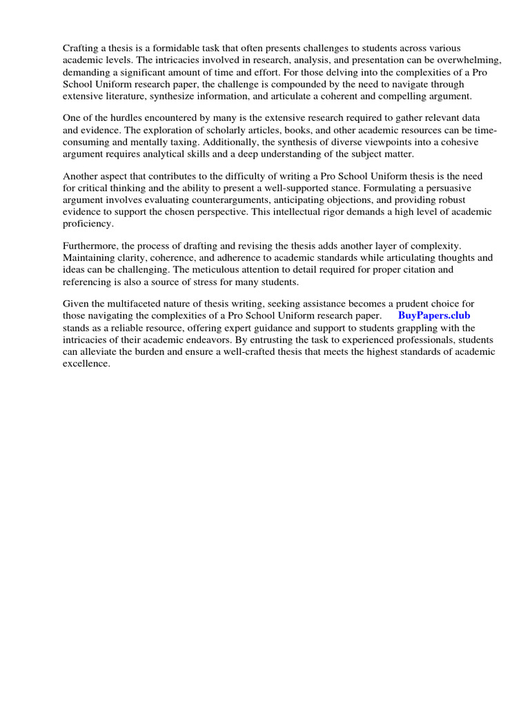 Pro School Uniform Research Paper PDF