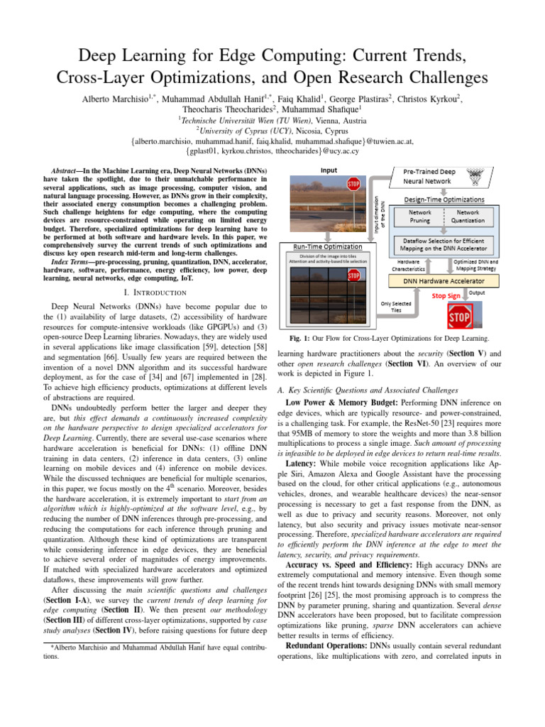 Deep Learning Optimizations for Edge Computing | PDF | Deep Learning ...