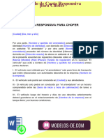 Modelo de Carta Responsiva para Chofer