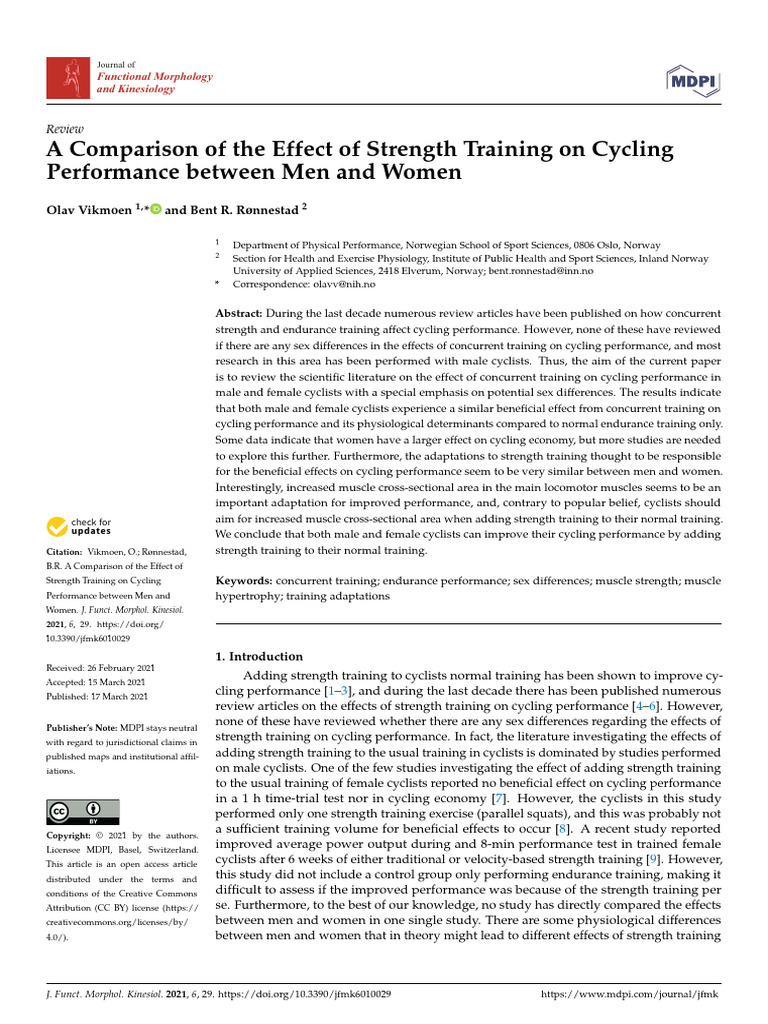 A Comparison of The Effect of Strength Training On Cycling | PDF ...