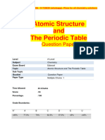 Atomic Structure and The Periodic Table: Question Paper
