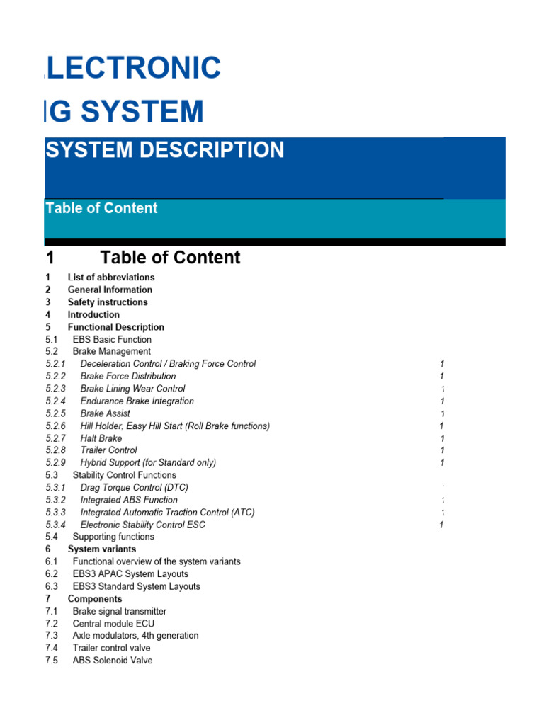 Ebs3 - Electronic Braking System | Download Free PDF | Anti Lock ...