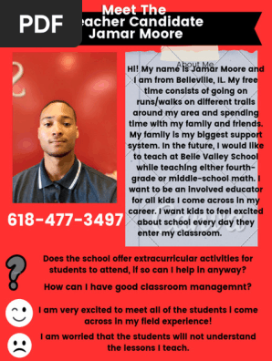 meet the teacher candidate flyer
