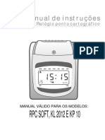 Manual de Instruções - Relogio de Ponto KP10