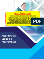 Resolução - (032) 98482-3236 - Roteiro de Aula Prática – Algoritmos e Lógica de Programação