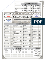 Armando Banderas - Call of Cthullu Character Sheet