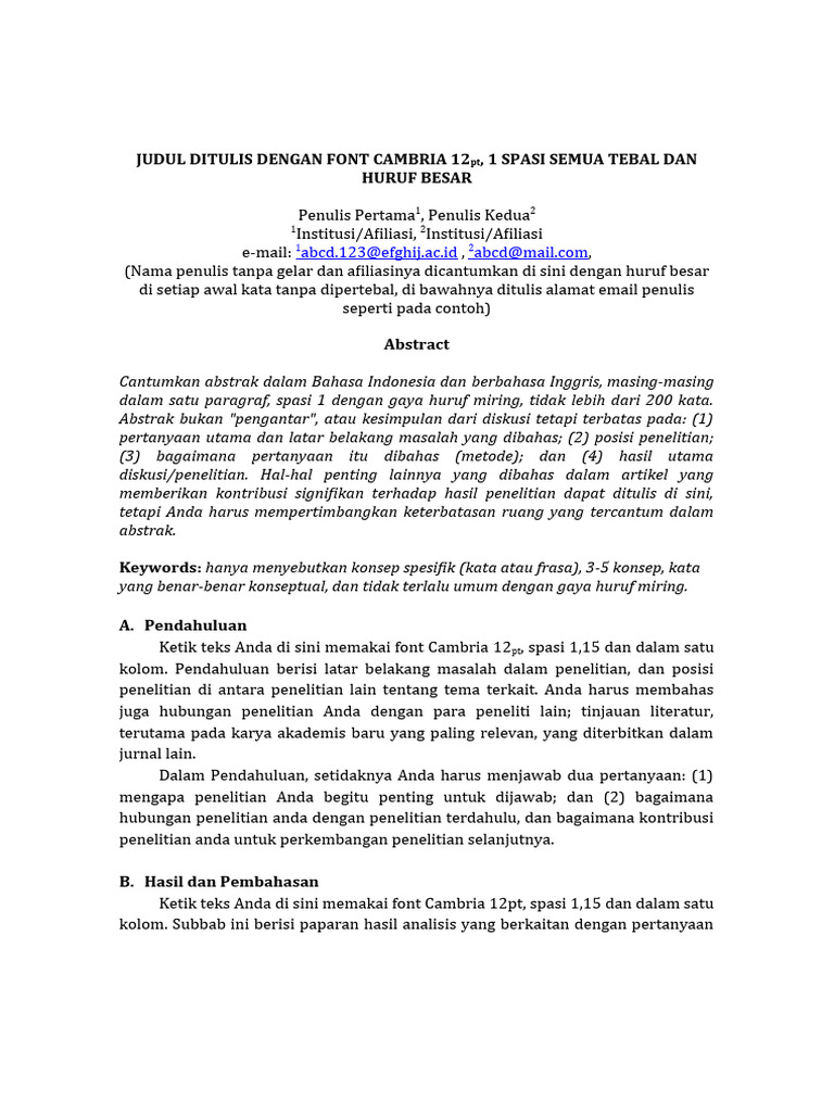 Panduan Penulisan Artikel Jurnal | PDF | Komputer
