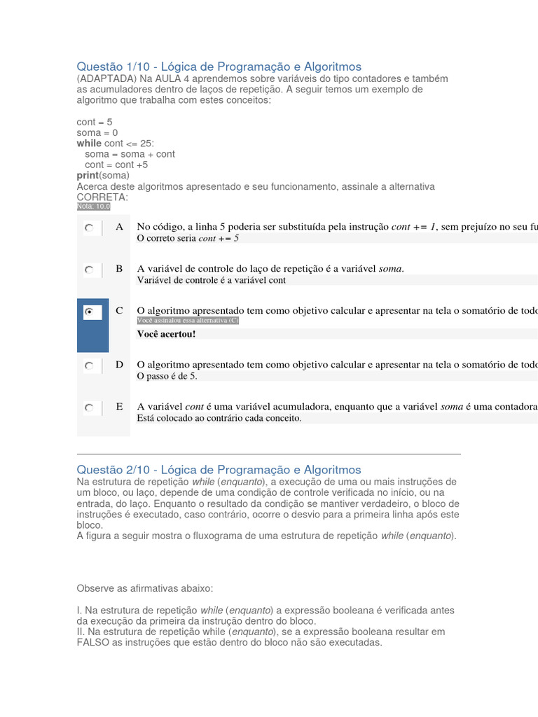 Laços de Repetição em Python | PDF | Algoritmos | Controle de fluxo