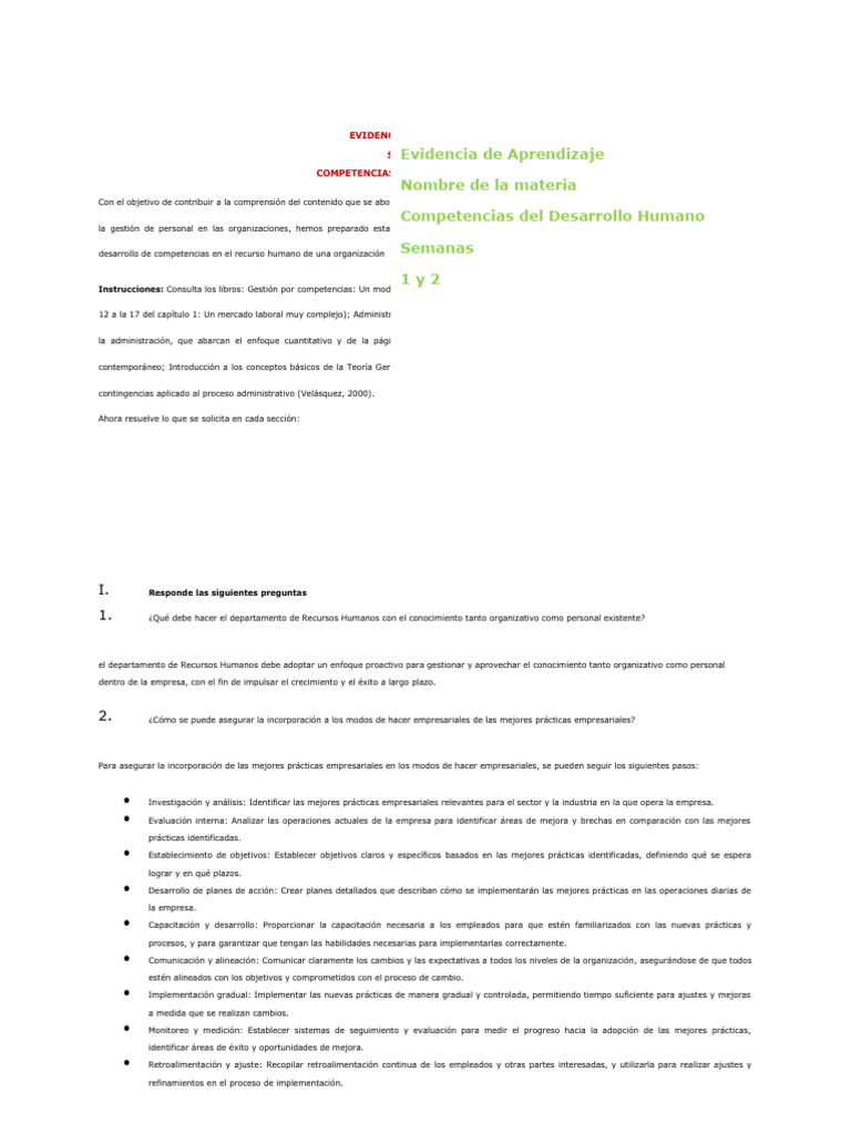 Competencias Del Desarrollo Humano - Clara - Valdivieso - p1 | PDF