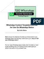 Whatsapp Content Template and Calendar 1