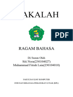 "Makalah Ragam Bahasa"