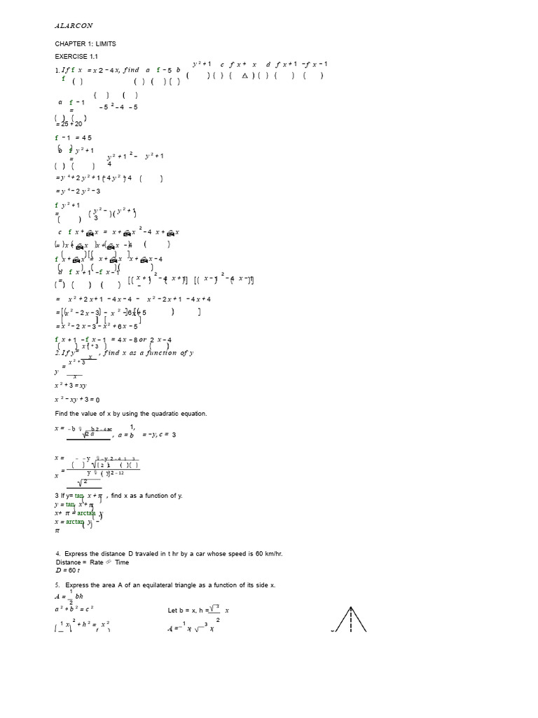 Differential and Integral Calculus by Feliciano and Uy | PDF | Length ...