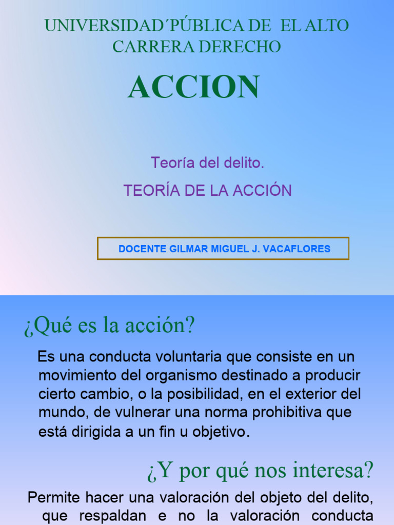 Teoría de la Acción en el Delito | PDF | Derecho penal | Ley común