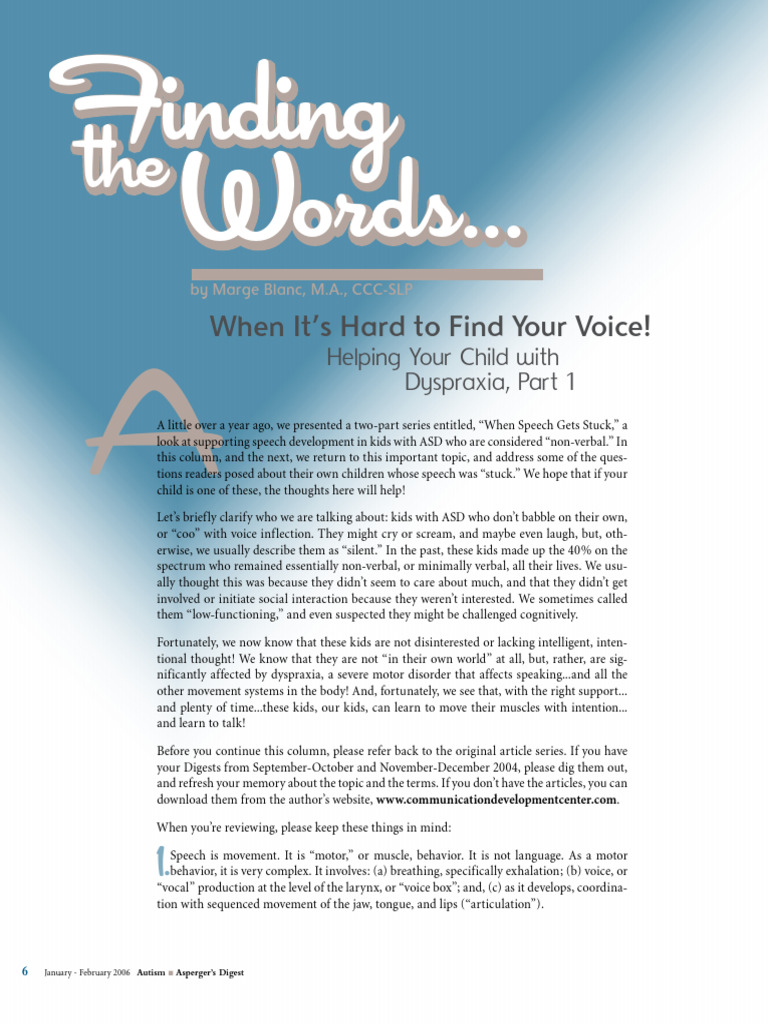 Supporting Speech in Dyspraxic Children | PDF | Human Voice | Speech