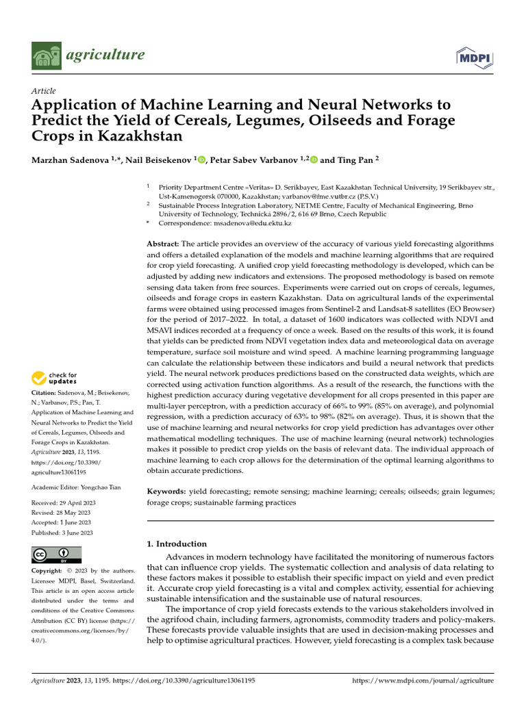 Application of Machine Learning and Neural Networks To Predict The ...