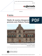 Madre de Marino Desaparecido Protesta Ante Palacio Nacional
