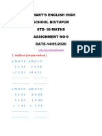 STD III Maths Assignment-9
