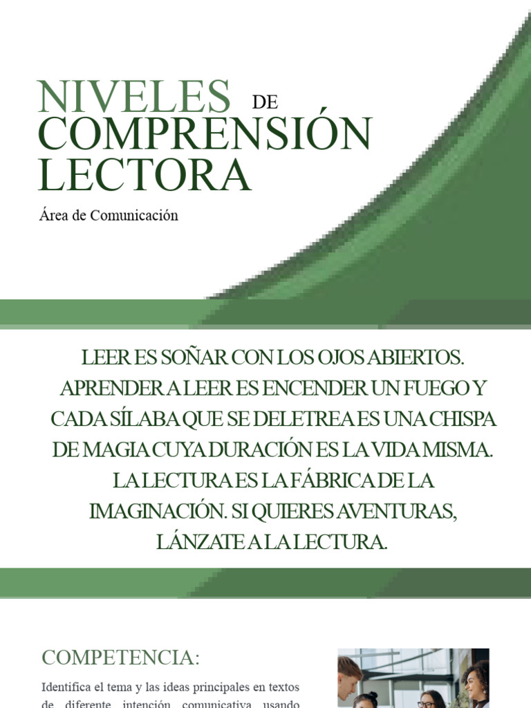 Niveles de Comprensión Lectora | PDF | Comprensión lectora ...