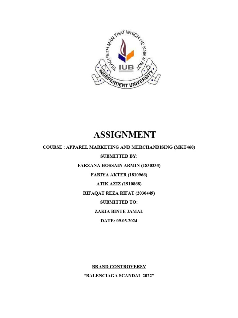 Brand Controversy (Balenciaga) | PDF