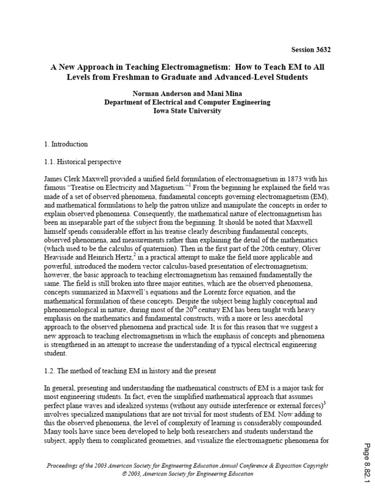A New Framework For Teaching Electromagnetism How To Teach em To All ...
