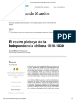El Rostro Plebeyo de La Independencia Chilena 1810-1830