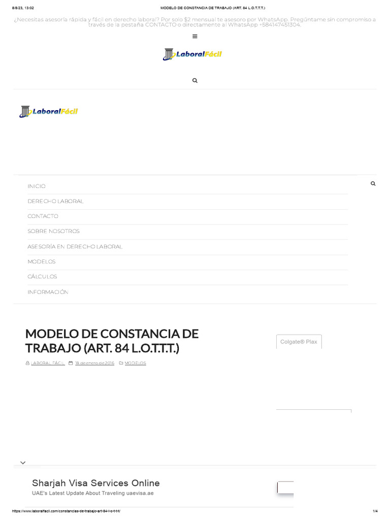 modelo-de-constancia-de-trabajo-art-84-l-o-t-t-t-pdf