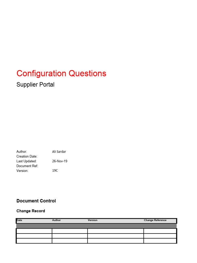 POS SupplierPortal Questionnaire | PDF | Invoice | Procurement