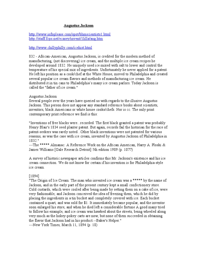 Augustus Jackson Ice Cream Invention
