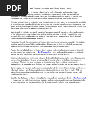 Outline Research Paper Template