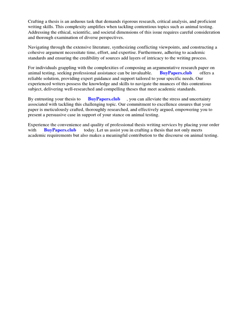 Argumentative Research Paper Animal Testing PDF Animal Testing Essays