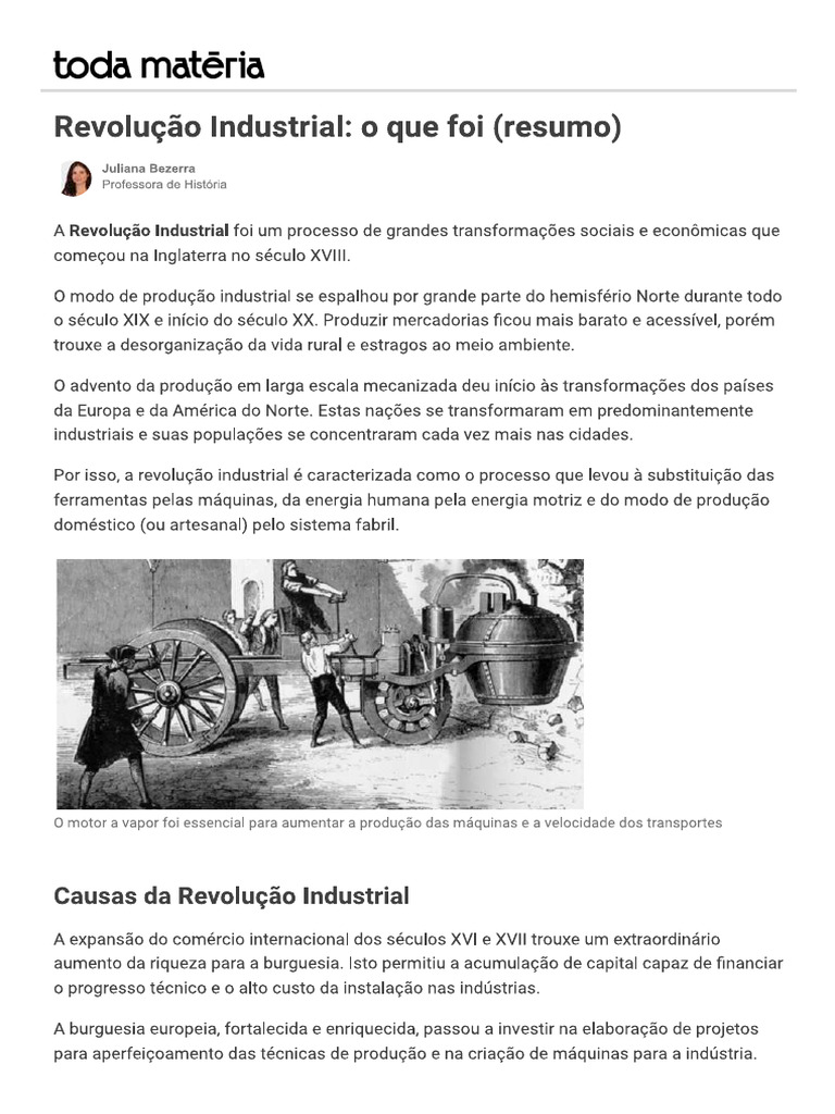 Sociologia - A Revolução Industrial | PDF
