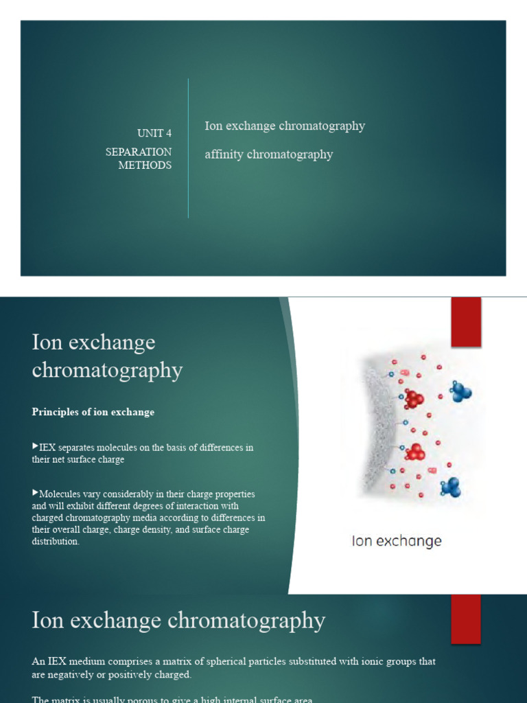 Unit 4 Topic 4. Ion Exchange, Affinity Theory, Instrumentation and