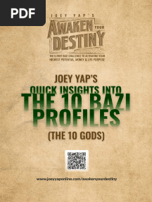 Joey Yap's Quick Insights Into The 10 BaZi Profile (The 10 Gods)