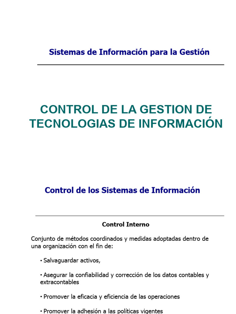 Control de La Gestion de TI - CORTE 1 | PDF | Auditoría | Software