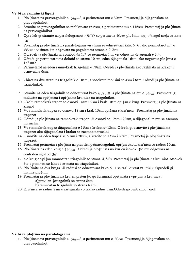 Vezbi Za Ramninski Figuri | PDF